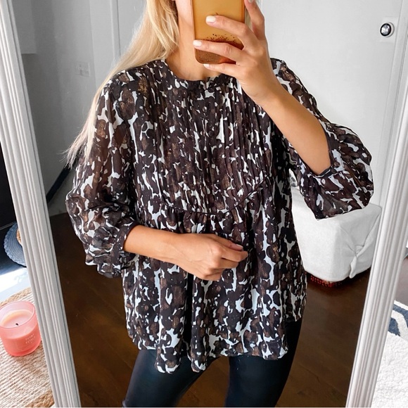 🖤 AWARE BY VERO MODA BLACK MULTI PRINTED LOOSE FIT BLOUSE! - Picture 1 of 13